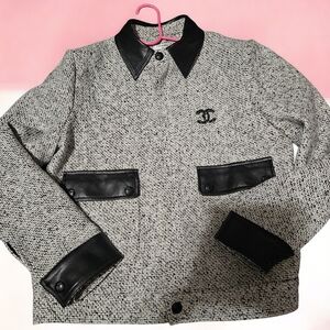 Source Unknown Beautiful Tweed Black and Gray Jacket